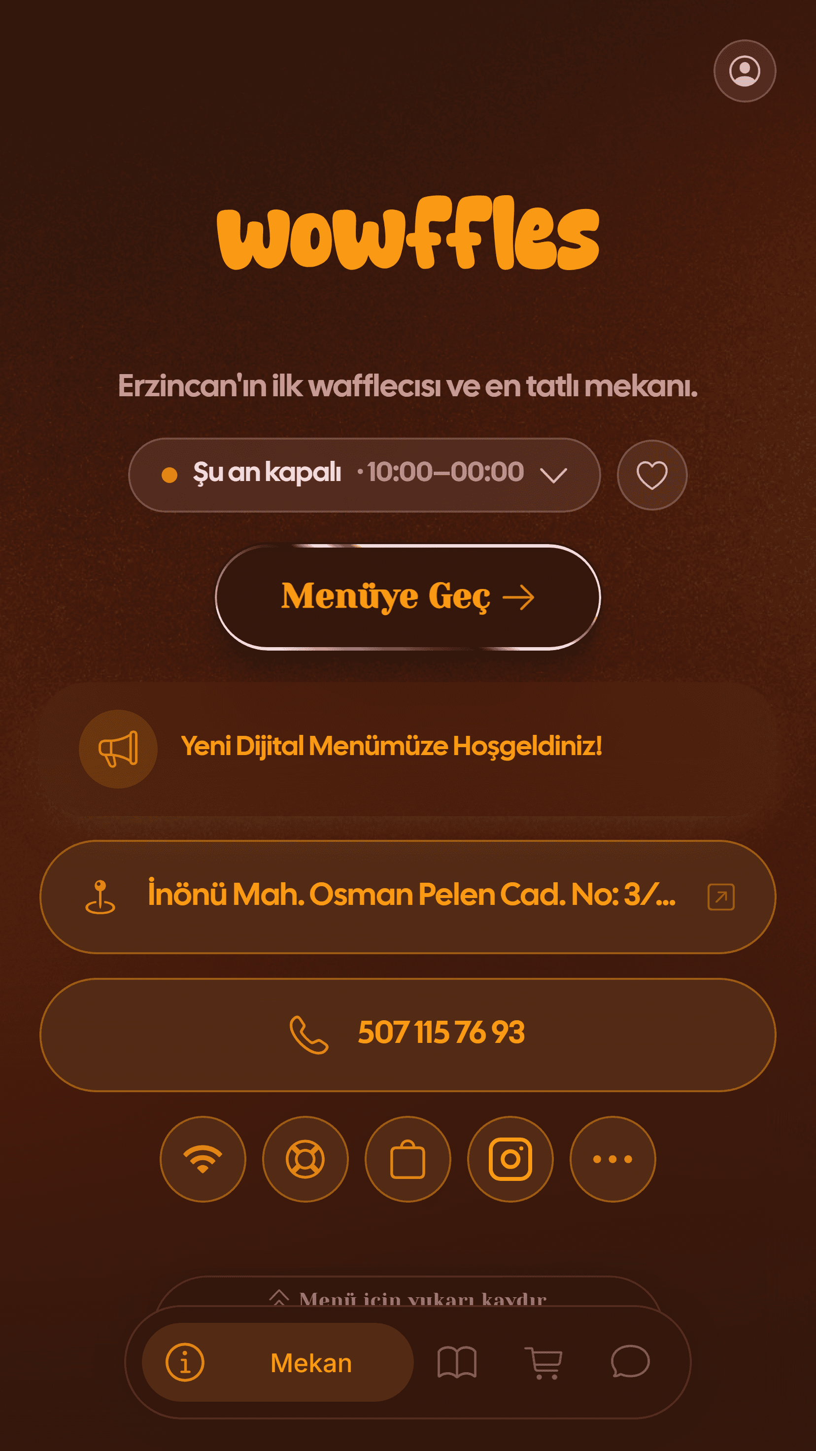 Genu menü ekranı · venue